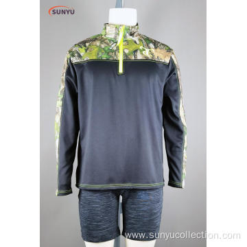 Men's hunting t-shirt with standcollar